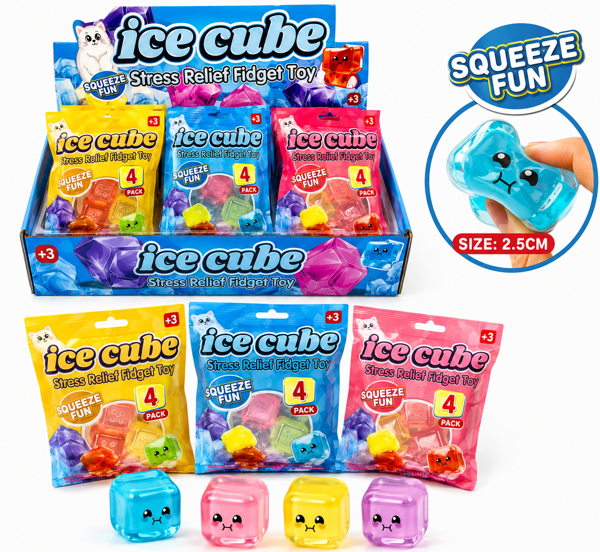 Triton-X - Squeeze Ice Cubes 4er Pack – Maltose Squishies 2,5 cm