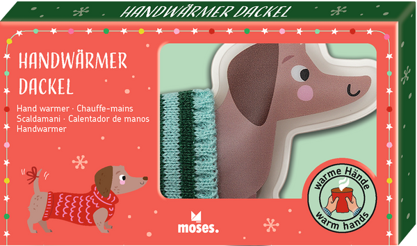 Moses - Handwärmer Dackel mit Strickpulli