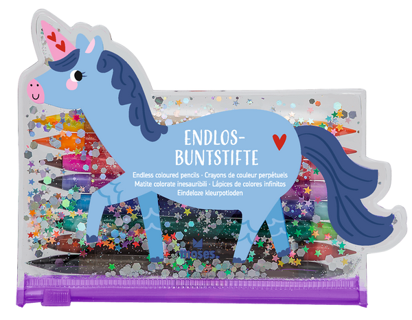 Moses - Endlos-Buntstifte 16 Farben im Einhorn-Täschchen