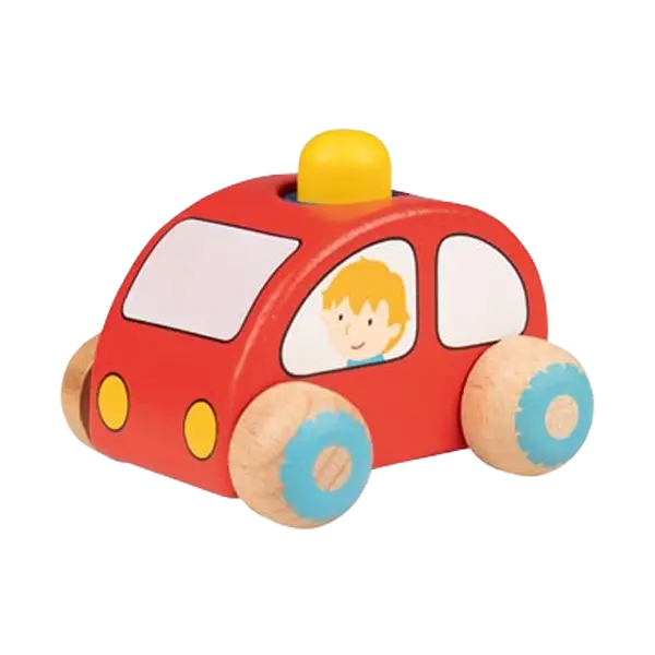 goki Greiffahrzeuge mit Hupe – Greifspielzeug aus Holz mit Hupe