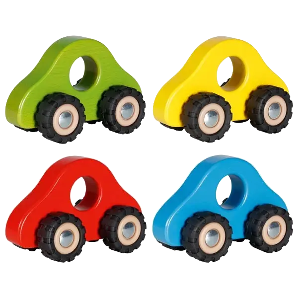 goki Greiffahrzeuge – Greifspielzeug aus Holz für Babys