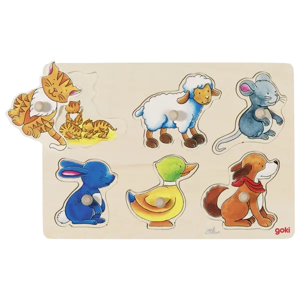 goki Hintergrundbildpuzzle Mutter und Kind – Holzpuzzle für Kinder