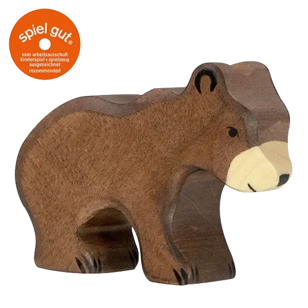 Holztiger Braunbär, klein – Holztier zum Spielen