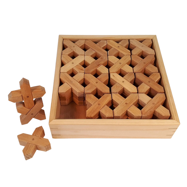 Bauspiel X-Klötze – 48 Holzbausteine für kreatives Bauen und Lernen