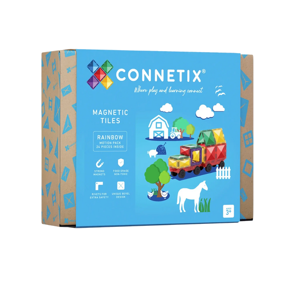 CONNETIX - Rainbow Motion Pack 24 Teile – Magnetbausteine mit Rädern 🚗🌈