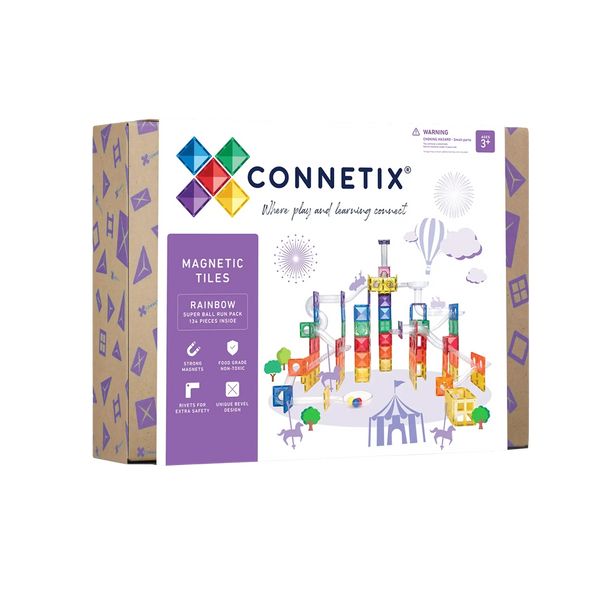 CONNETIX - Super Ball Run Pack 134 Teile – Magnet-Kugelbahn 🌈