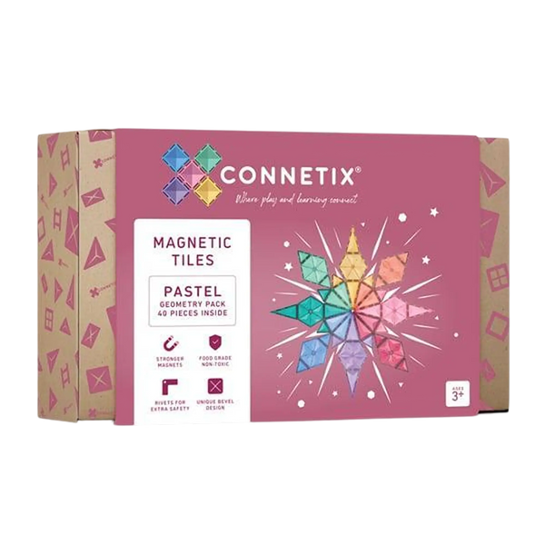 CONNETIX magnetisk pastelgeometrisæt i 40 dele