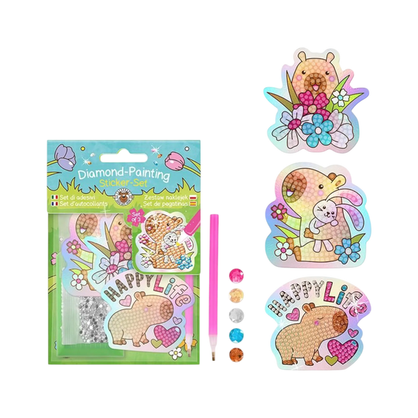 Diamond-Painting Sticker-Set Capybara - Glitzer-Sticker