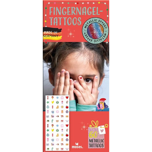 Fingernagel-Tattoos - metallic