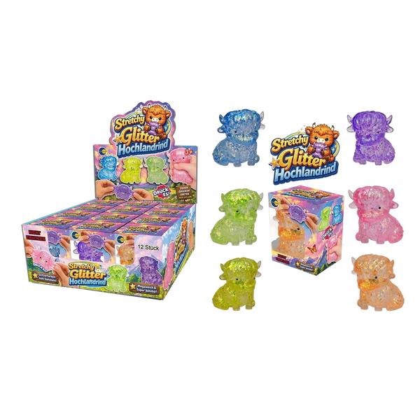 Fun Trading - Stretchy Glitzer Hochlandrind – Fidget Toy 🐮✨