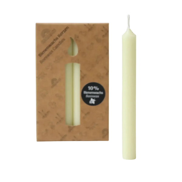 GRIMM'S Creme Bienenwachs-Kerzen (10%) - 12 Stück Naturkerzen für Festtagsringe