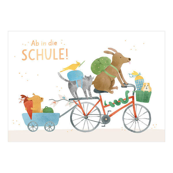 Grafikwerkstatt - Doppelkarte Schulanfang – Ab in die Schule!