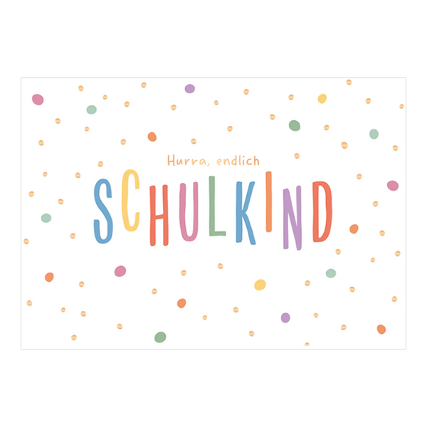 Grafikwerkstatt - Doppelkarte Schulanfang – Hurra, endlich Schulkind