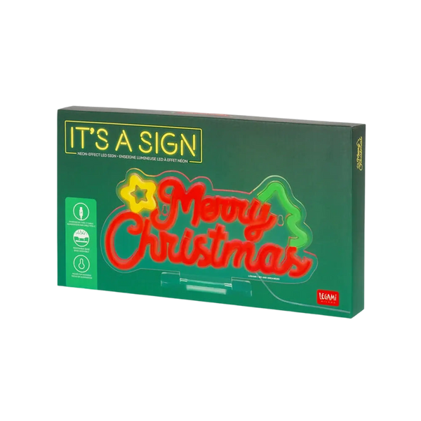 LEGAMI LED-Leuchtschrift Neon-Effekt Lampe "It's a sign" - Merry Xmas