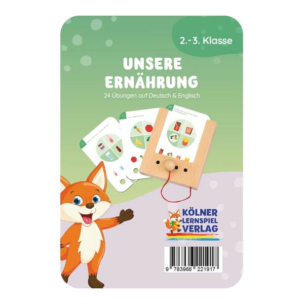 Lernspielverlag - Unsere Ernährung 2.–3. Klasse – Lochkasten Kartensatz 🍎🥕🥛