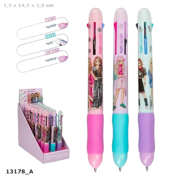 TOPModel Radierbarer Gelstift – 4 Farben in einem Stift