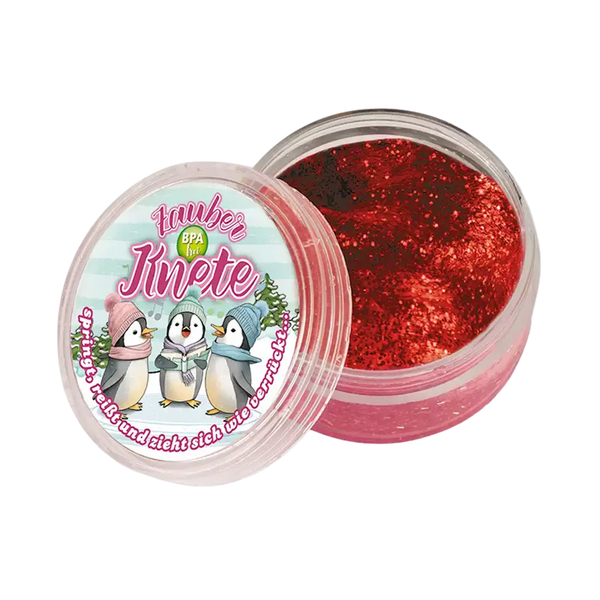 TapirElla Zauberknete Winterzauber – Hüpfknete mit Glitzer-Effekt, 50 g