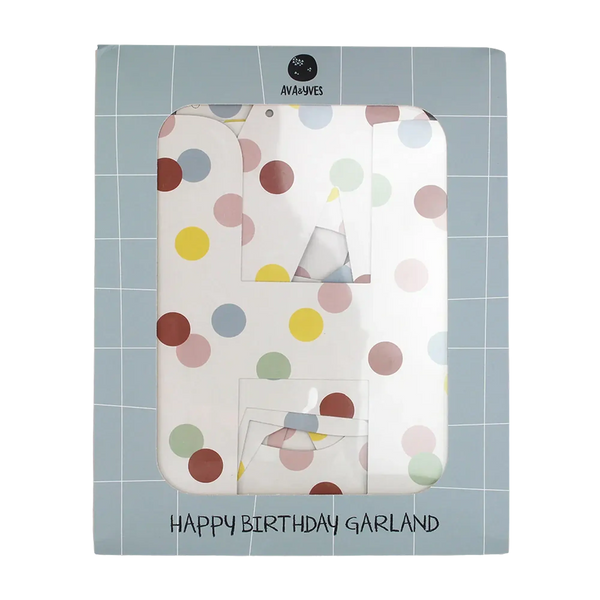 ava&yves - Girlande Konfettimuster "Happy Birthday"