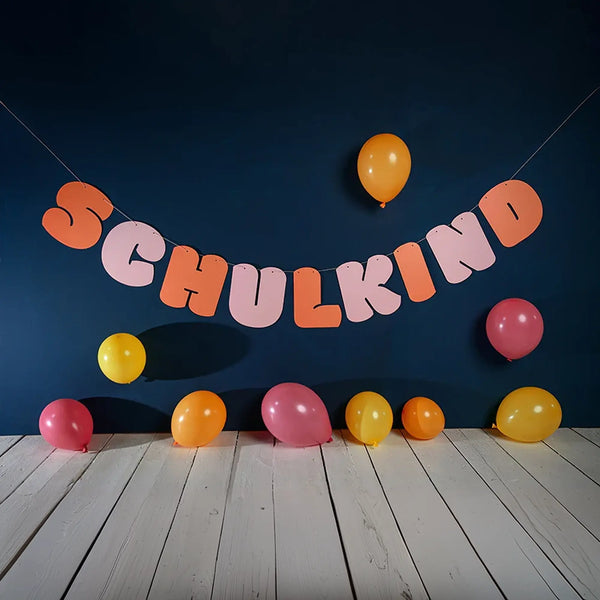 ava&yves - Girlande "Schulkind" - Rosa/Koralle