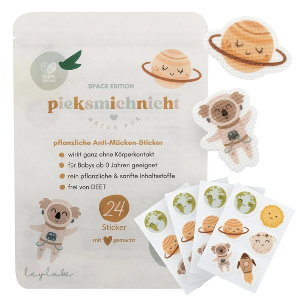 pieksmichnicht Flower Power Edition - 24 Anti-Mücken-Sticker pflanzlich für Kinder