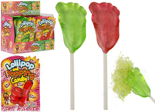 Mr Candy Lollipop Fuß oder Hand mit Popping Candy – 13 g