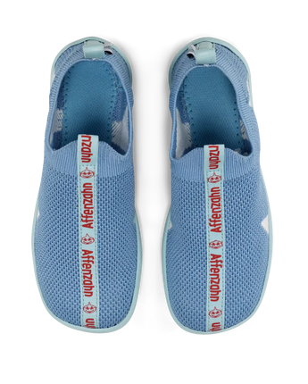 Affenzahn Barfußhausschuh Slipper Knit Flinky - Hai, Blau