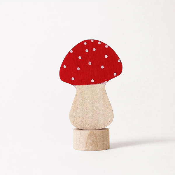 GRIMM'S Steckfigur Fliegenpilz - Handbemalte Holzfigur für Festtagsringe - Makimo - Smart Kids