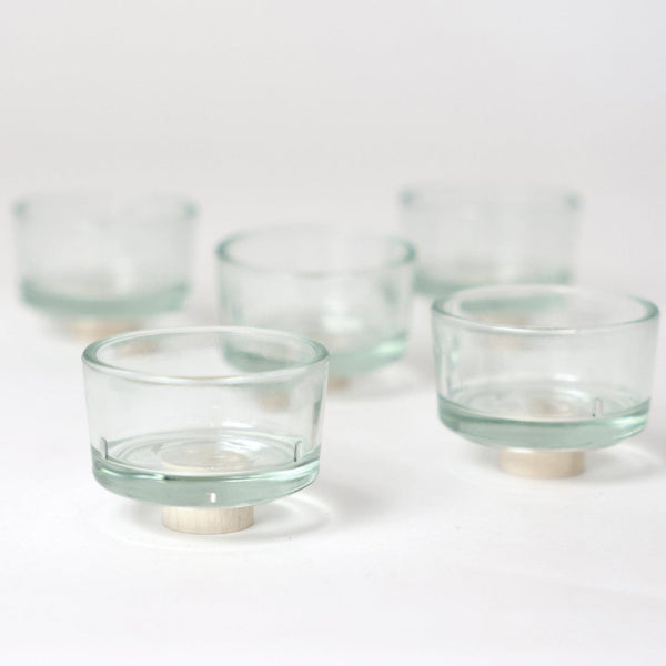 GRIMM'S Teelichthalter Glas 5er Set - Für Festtagsringe