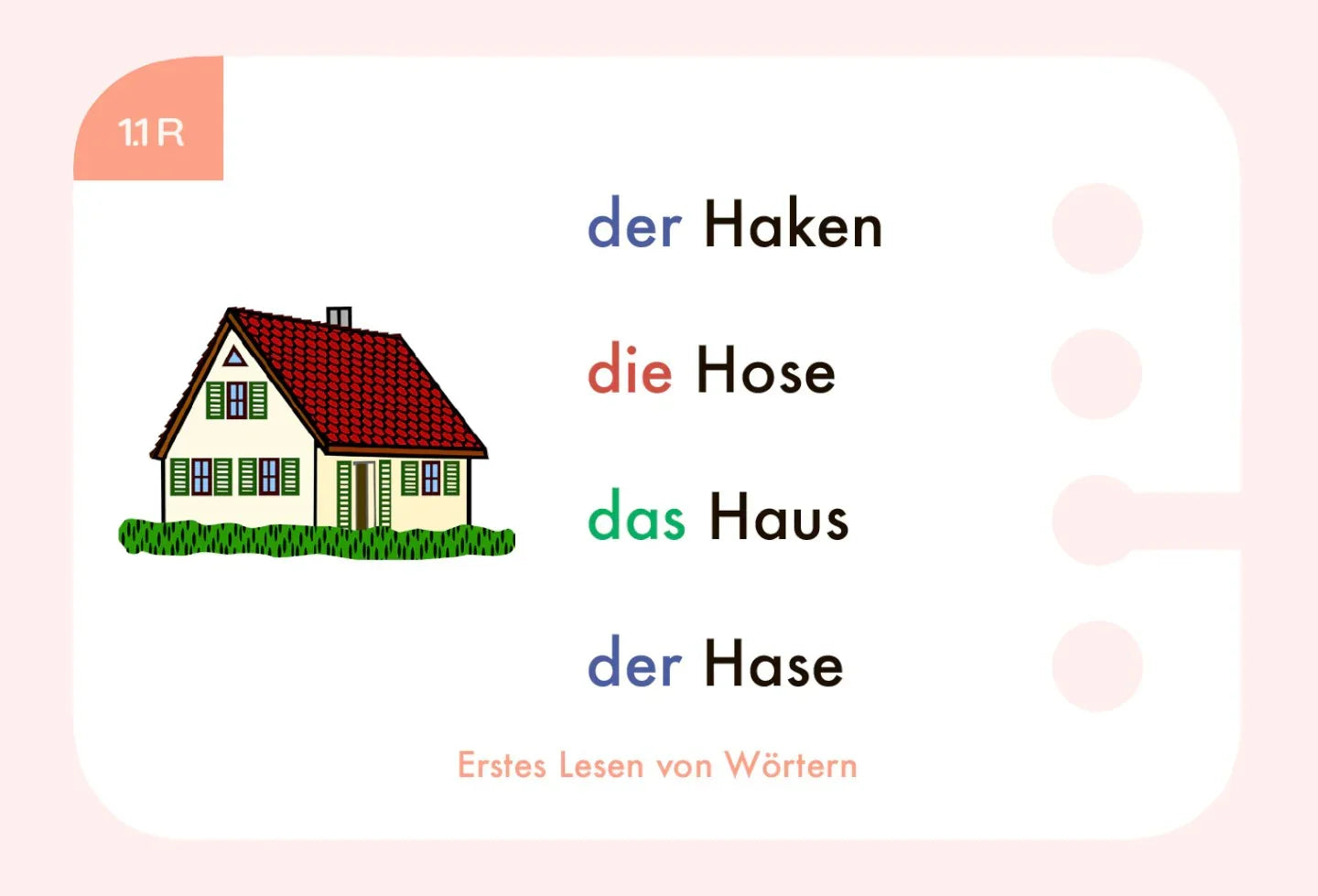 Erstes Lesen von Wörtern - Lochkasten Kartensatz 1. Klasse Deutsch - Makimo - Smart Kids