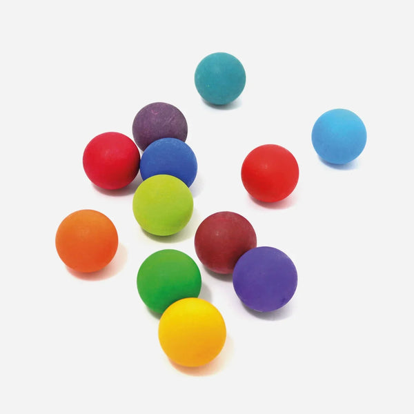 GRIMM’S Kleine Regenbogenkugeln – 12 bunte Holzkugeln aus Ahorn, Ø 3,5 cm - Makimo - Smart Kids