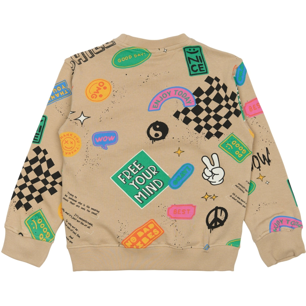 THE NEW TNPeter Oversized Sweatshirt - Humus AOP - Makimo - Smart Kids