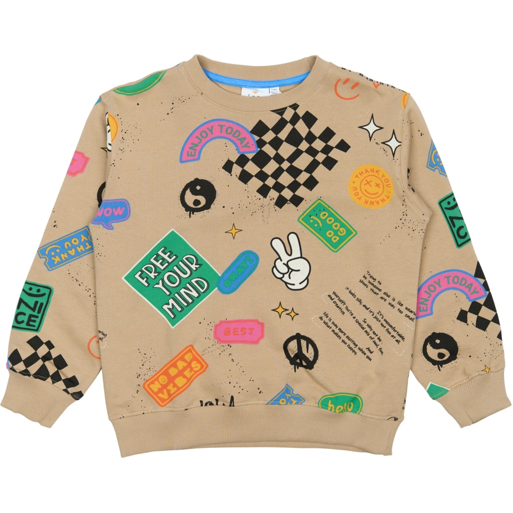 THE NEW TNPeter Oversized Sweatshirt - Humus AOP - Makimo - Smart Kids