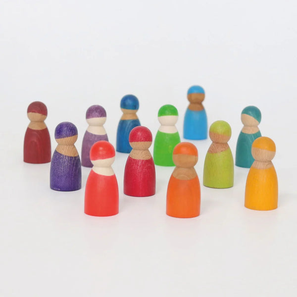 GRIMM’S Regenbogenfreunde – 12 Holzfiguren für freies Spiel & Fantasie - Makimo - Smart Kids