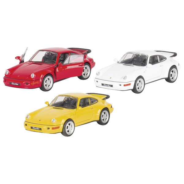 goki Porsche 964 Turbo – Spielzeugauto aus Spritzguss mit Rückzugmotor