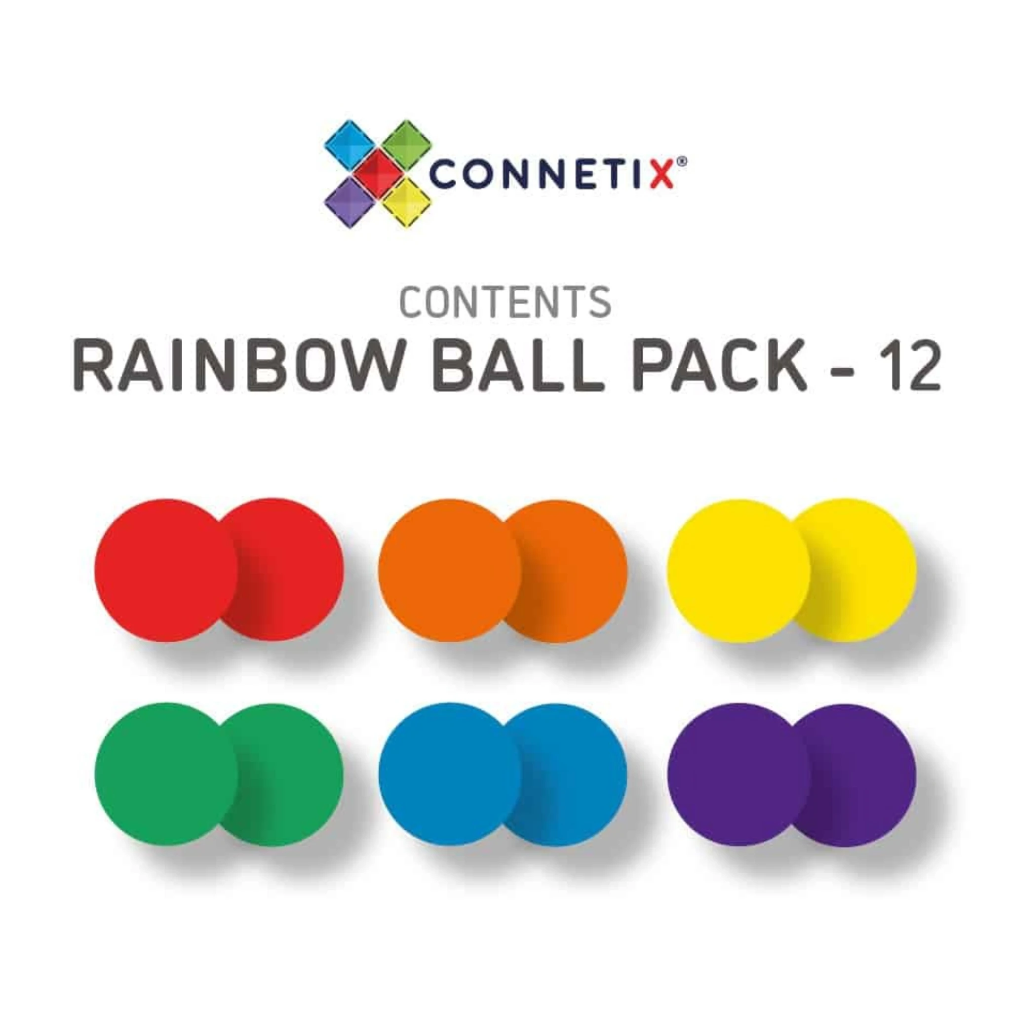 CONNETIX Rainbow Ball Pack 12 pc - Holzkugeln für Kugelbahn in Regenbogenfarben - Makimo - Smart Kids