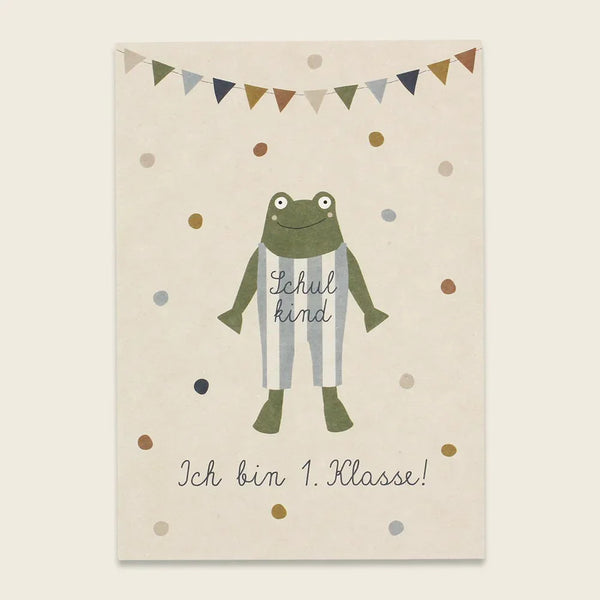 ava&yves - Postkarte Frosch "Ich bin 1. Klasse" - Makimo - Smart Kids