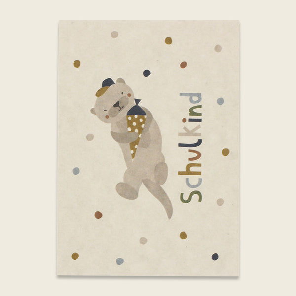ava&yves - Postkarte Otter "Schulkind"