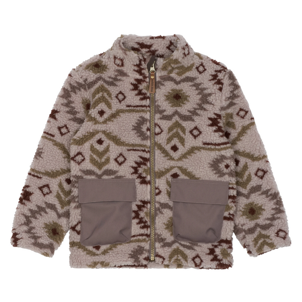 Mikk-Line Teddy Mix Jacket AOP - Cloud Gray - Makimo - Smart Kids