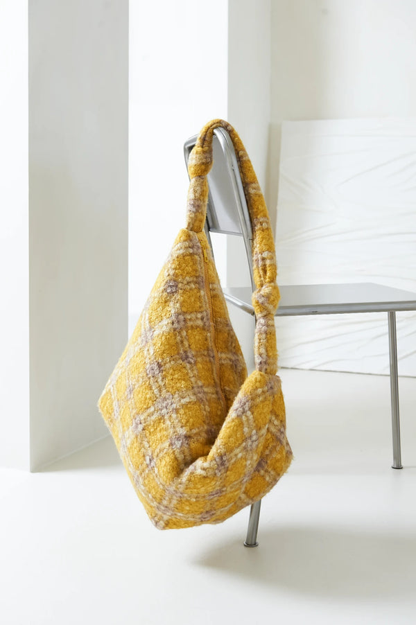 LUKKILY Bag #1 Caro yellow - Mom-Bag mit Knotenhenkel & Innenfächern - Makimo - Smart Kids