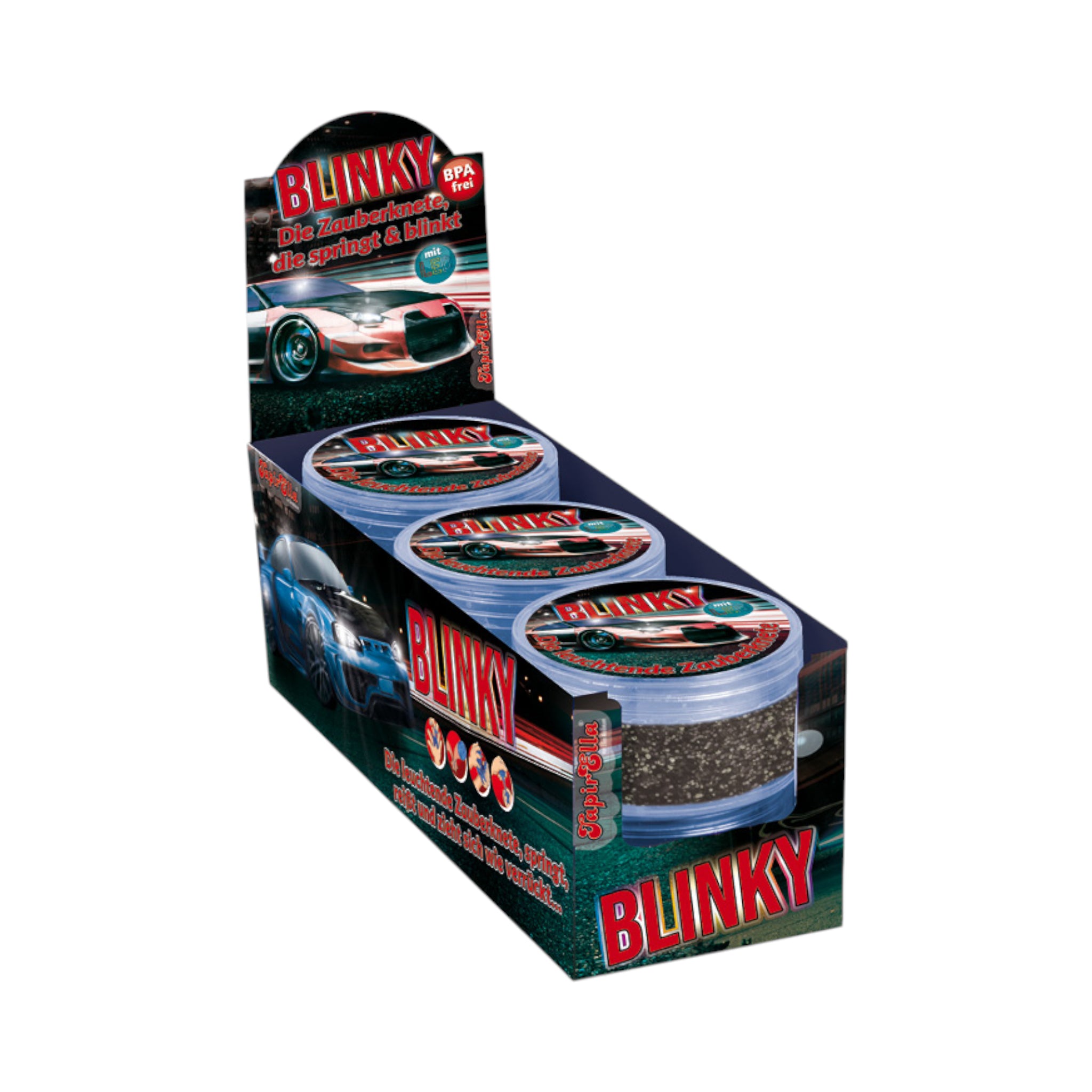 TapirElla Zauberknete Blinky Autos - Leuchtend mit LED Ball - Makimo - Smart Kids