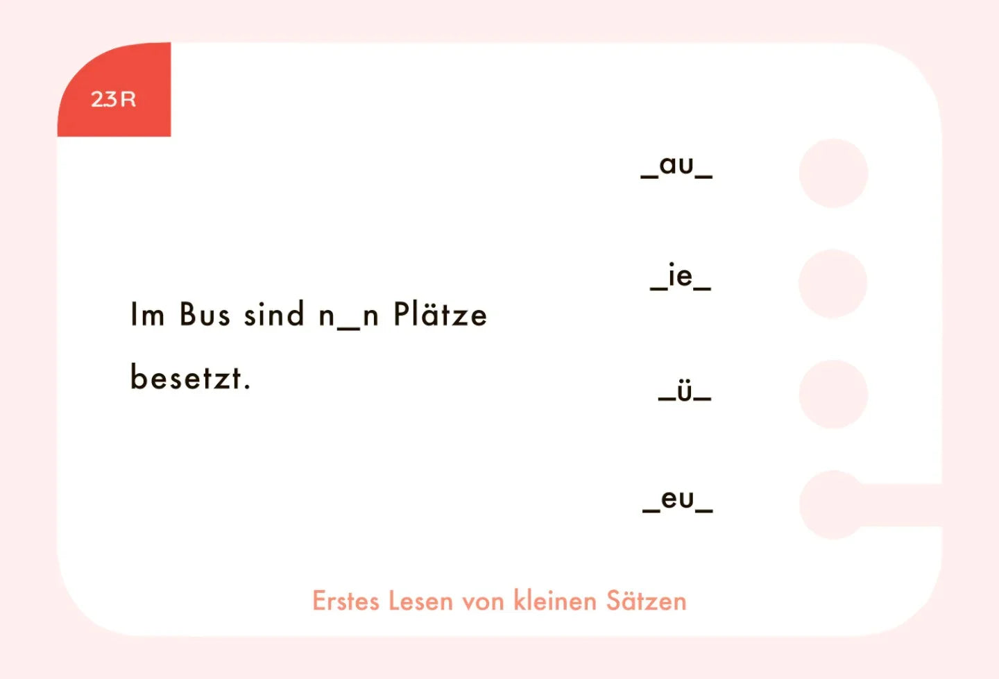 Erstes Lesen von kleinen Sätzen - Lochkasten Kartensatz 2. Klasse Deutsch - Makimo - Smart Kids