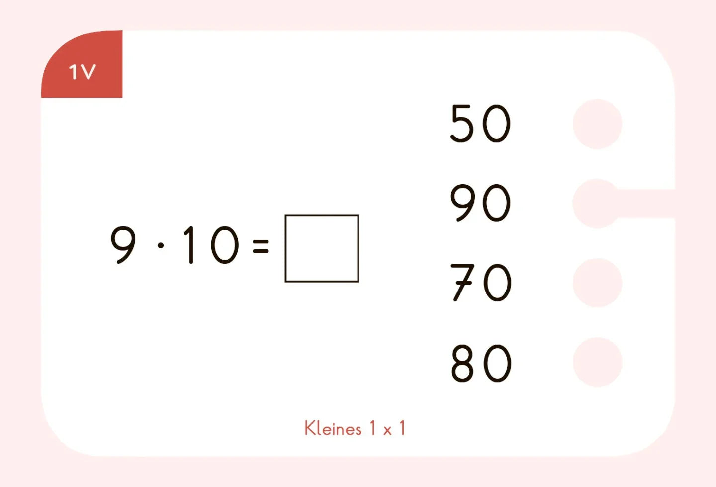Kleines 1x1 - Lochkasten Kartensatz Mathematik 2. Klasse Training - Makimo - Smart Kids
