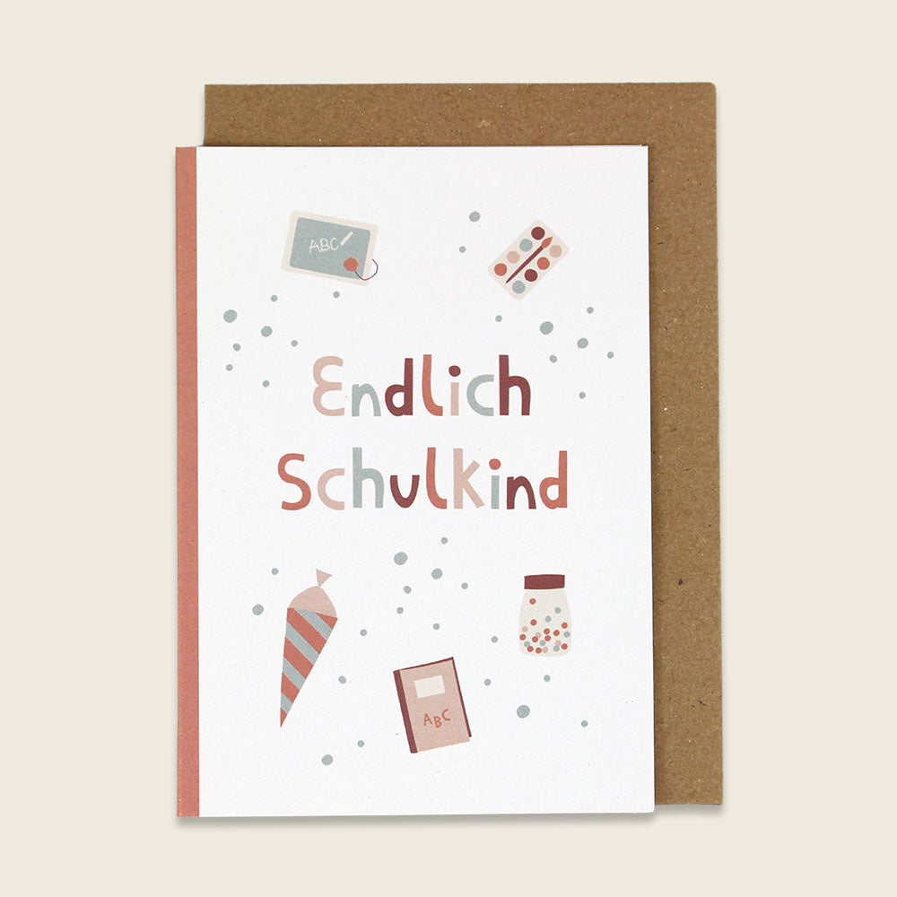 ava&yves - Klappkarte "Endlich Schulkind" - Rosé