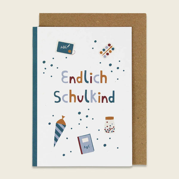 ava&yves - Klappkarte "Endlich Schulkind" - Türkis - Makimo - Smart Kids