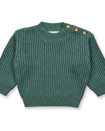 Sense Organics VARUNY Baby Strickpullover - Dunkles Salbeigrün