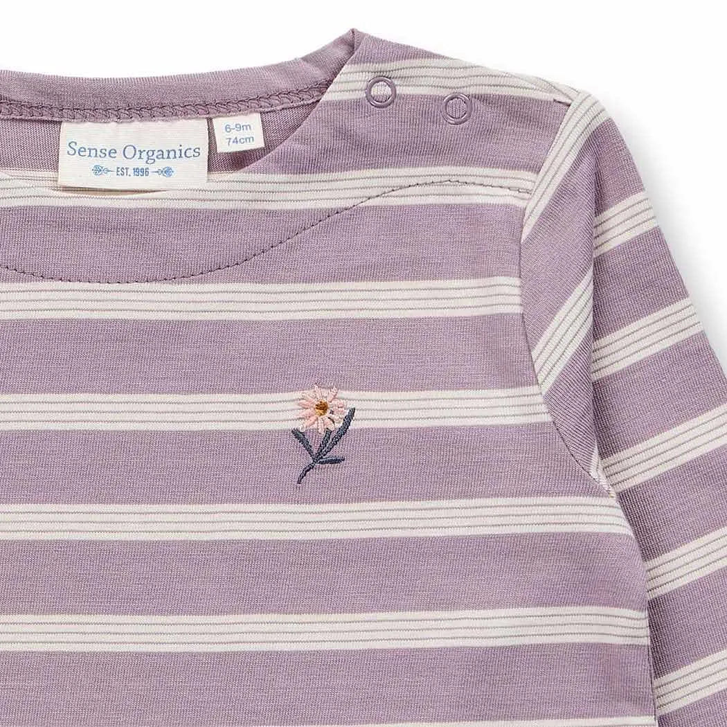 Sense Organics LEJA Baby Langarmshirt Ringel Blumen GOTS - Makimo - Smart Kids