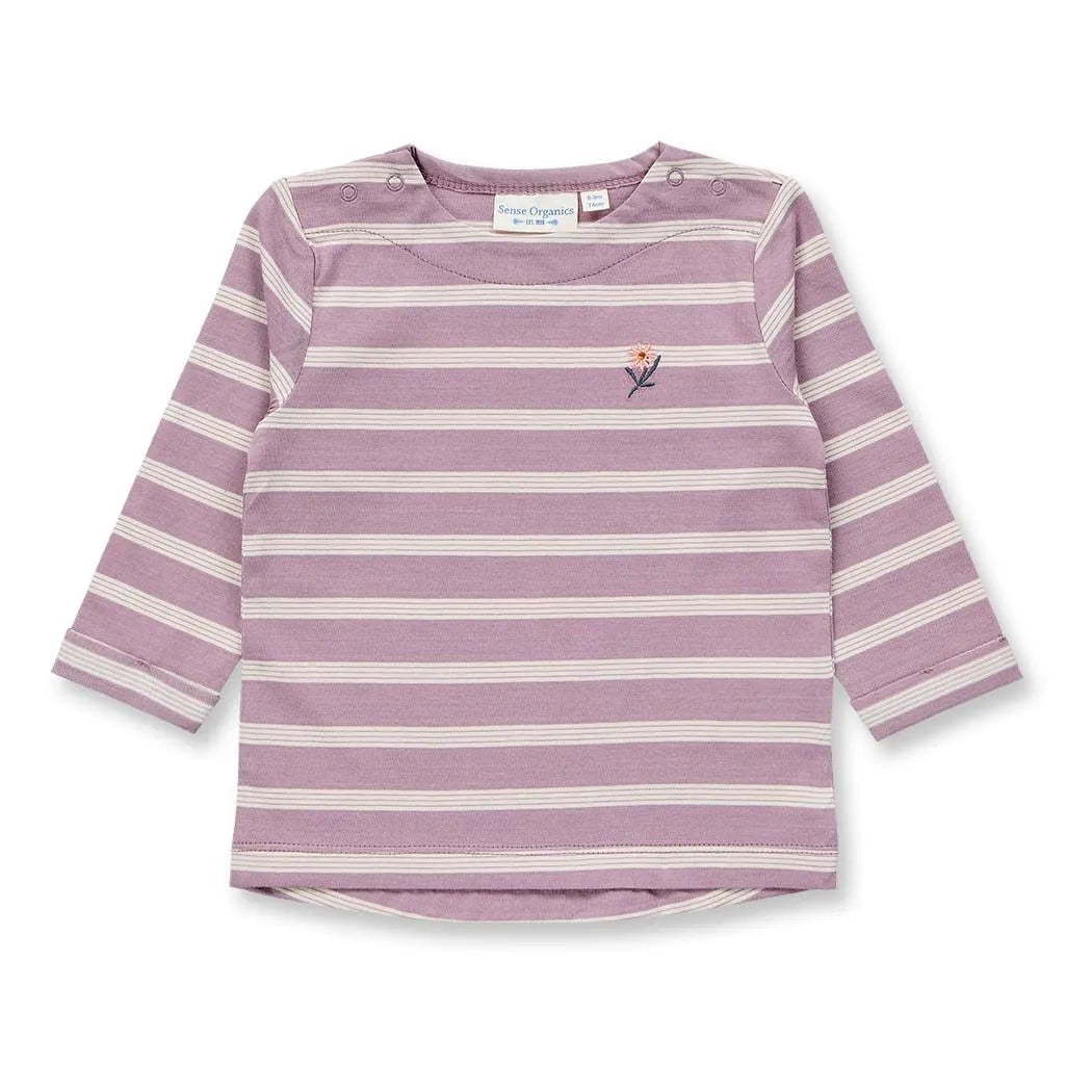 Sense Organics LEJA Baby Langarmshirt Ringel Blumen GOTS - Makimo - Smart Kids