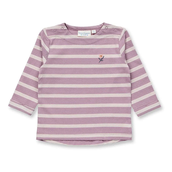 Sense Organics LEJA Baby Langarmshirt Ringel Blumen GOTS - Makimo - Smart Kids