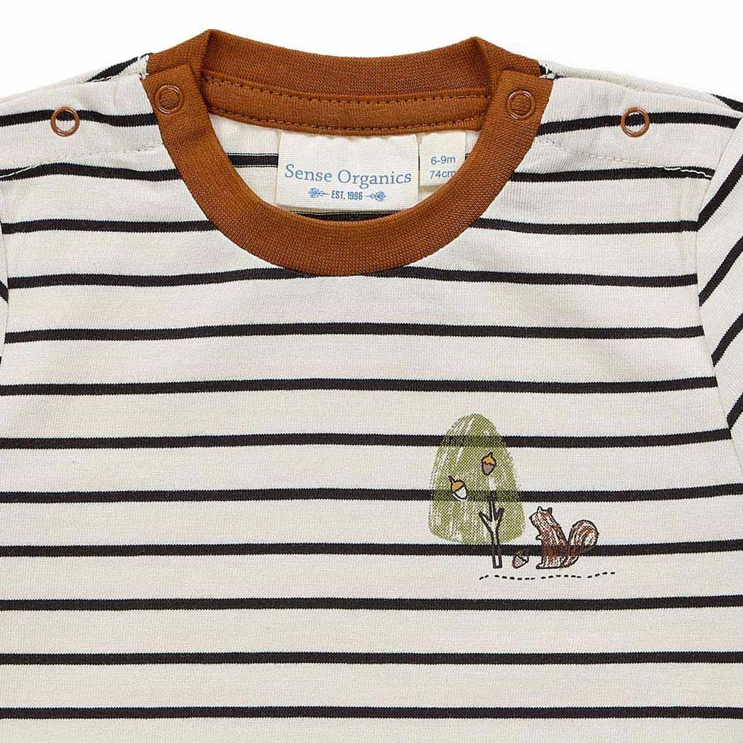 Sense Organics ELAN Baby Langarmshirt Waldmotiv Ringel GOTS - Makimo - Smart Kids