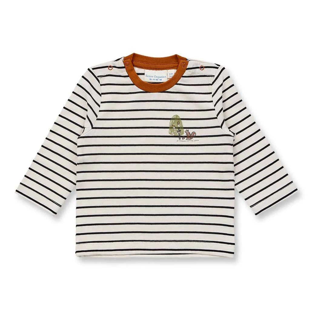 Sense Organics ELAN Baby Langarmshirt Waldmotiv Ringel GOTS - Makimo - Smart Kids